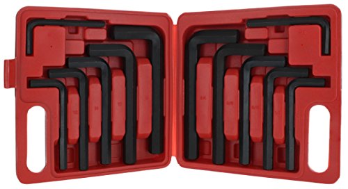 Drixet Jumbo Hex Socket Driver Allen Key Wrench in SAEInch  Metric Set with A Handy Carrying Case (12 Piece)
