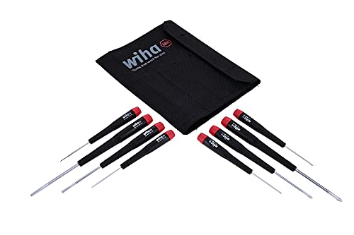 Wiha 26199 Slotted and Phillips Screwdriver Set in Rugged Canvas Pouch 8 Piece