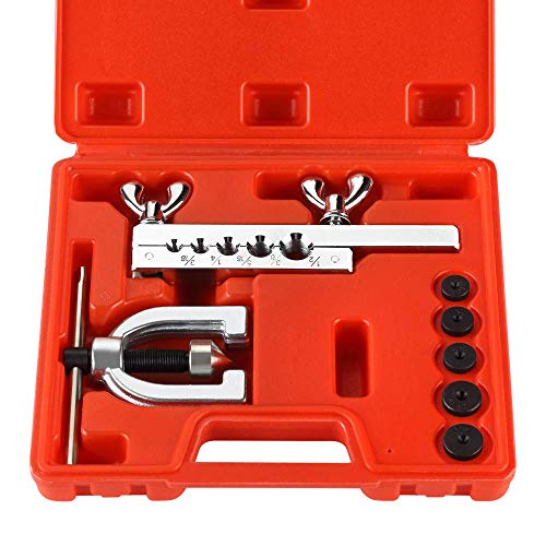 Auto Double Flaring Tool Kit Copper Aluminum Brake Line and Brass Tubing Tools 45 Degree Flares