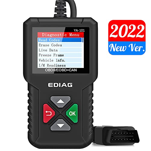 EDIAG Car OBD2 Scanner YA101 Car Code Reader for Check Engine LightO2 SensorEVAP Test OnBoard Monitor TestSmog CheckCode Reader OBD2 Diagnostic Scan Tool for All OBD2 Protocol Cars Since 1996