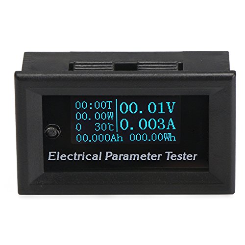 DC Voltmeter Ammeter Panel DROK 096 OLED Display Digital Multimeter DC 0-33V 3A 0-99h59min 99W -15℃~~60℃ Run Time Temperature Power Capacity Energy Monitor Meter Gauge 12v 24v Battery Tester