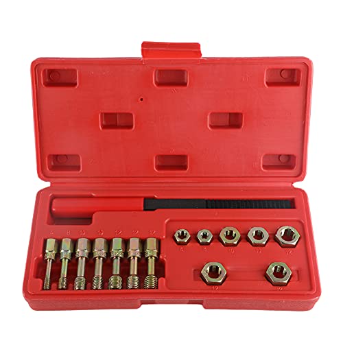 15PCS Tap and Die Set Metric and Standard Sizes Heattreated Metric Thread Restorer Set for Repairing External and Internal Threads Universal Thread Chaser Set Corrosionresistant Thread Repair Kit