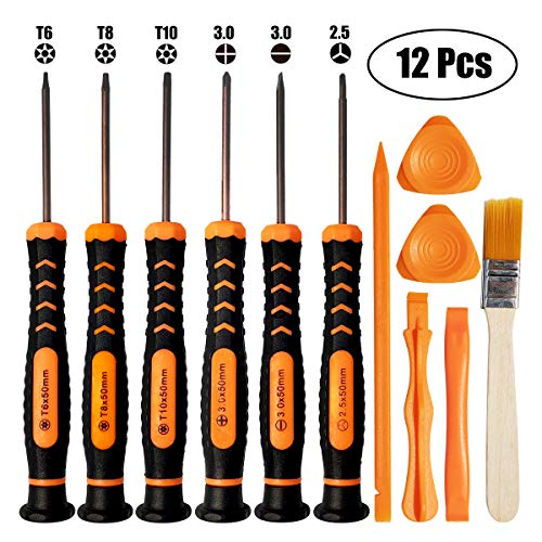 Tockrop 12 in 1 SCREWDRIVER SET - with Security Torx T6 T8 T10 Phillips 30 Flathead 30 Tri-Point 25 - Magnetic Screwdrivers Precision Repair Tool Kit for XboxPS4MacbookRing DoorbellKnife