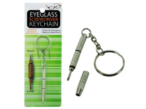 bulk buys MT267 Eyeglass Screwdriver Key Chain Silver